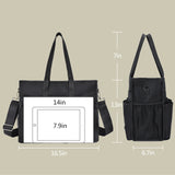 CLOUDMUSIC Utility Tote Bag With Shoulder Crossbody Strap Multi Pockets Zipper For Nurses Teachers Work