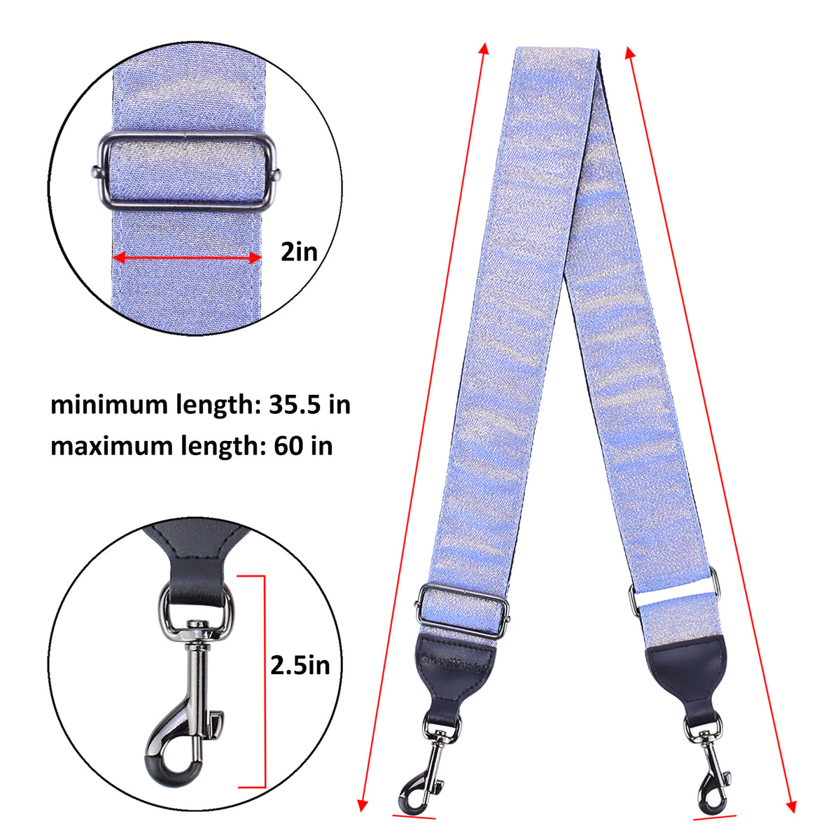 CLOUDMUSIC Banjo Strap Guitar Strap For Handbag Purse