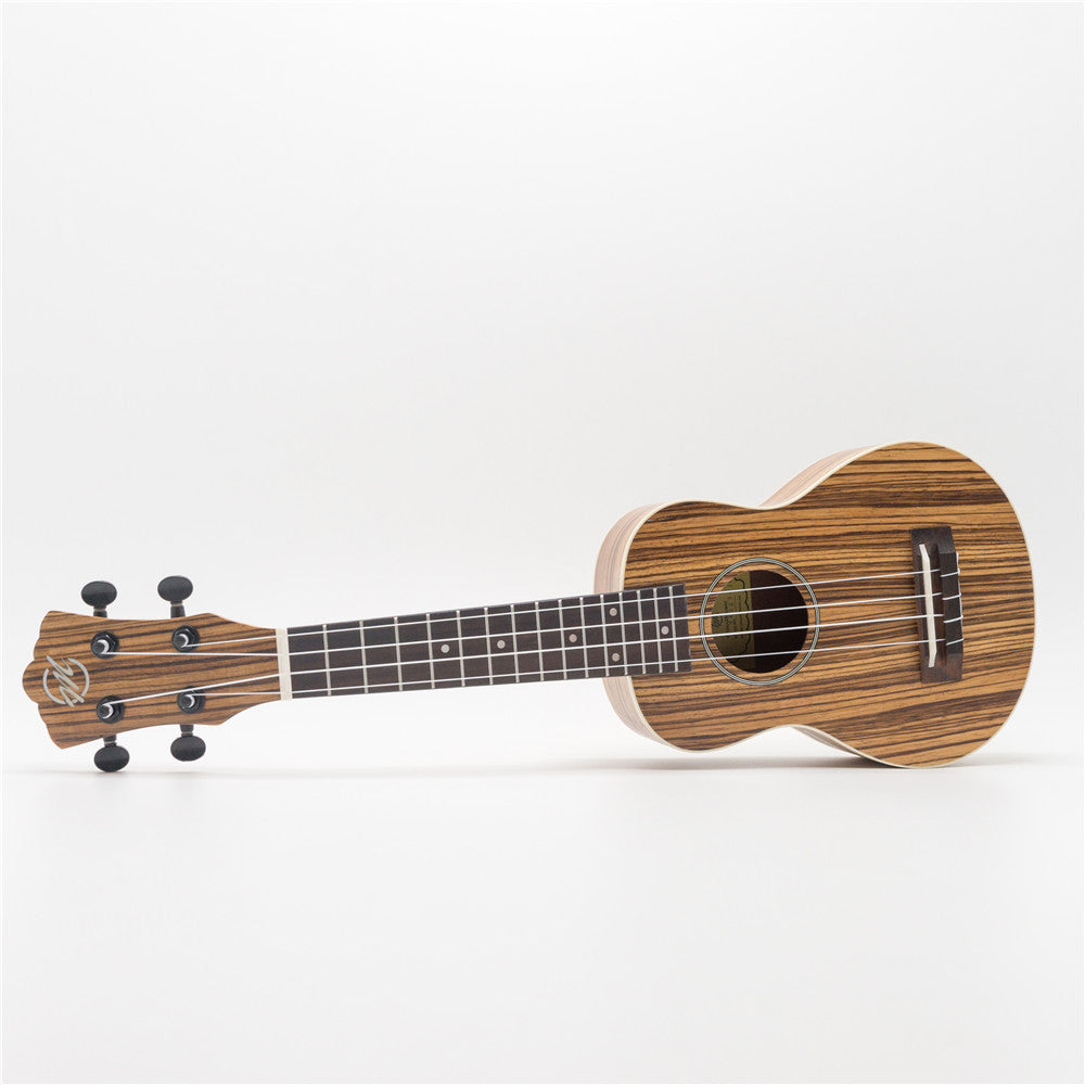 CLOUDMUSIC Zebrawood Soprano Ukulele Kit Hawaiian Palm Tree Ukulele Ca
