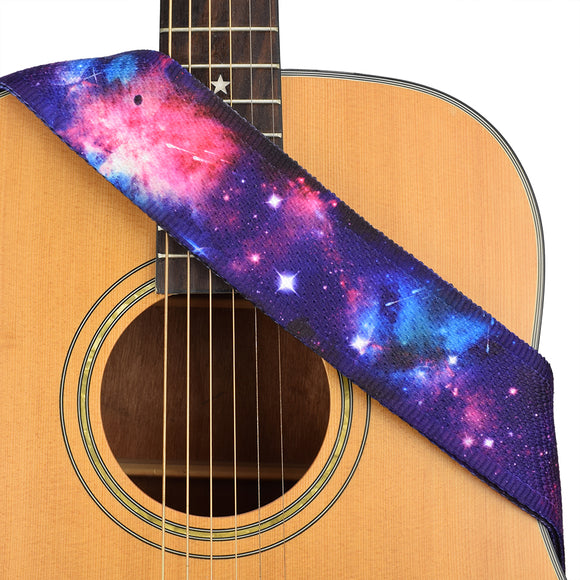 CLOUDMUSIC Guitar Strap Polyester Printing Blue Red Purple Guitar Strap For Kids Guitar Acoustic Guitar Bass Electric
