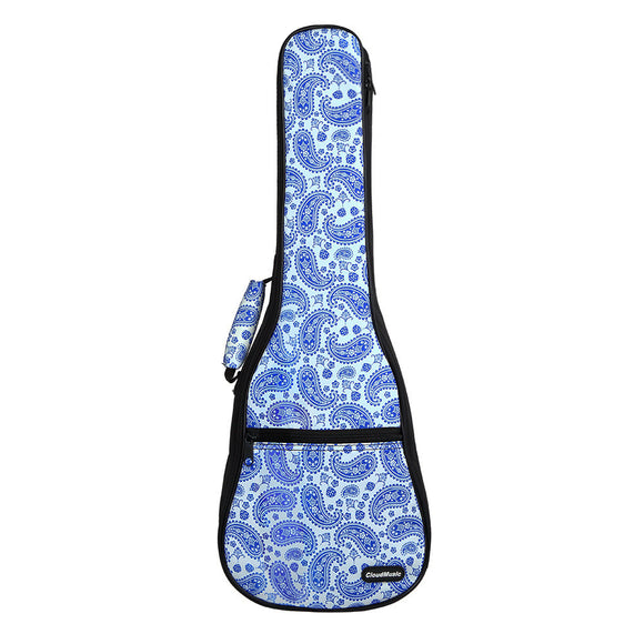 CloudMusic® Top Quality Concert Ukulele Bag 2016 Fashion Colourful Gig Bag Adjustable Straps Paisley Pattern Blue