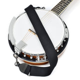 CLOUDMUSIC Banjo Strap Guitar Strap For Handbag Purse Jacquard Woven With Leather Ends And Metal Clips(Black)