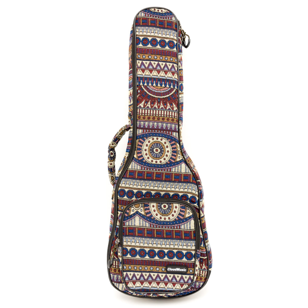 CLOUDMUSIC Ethnice Ukulele Case Ukulele Bag Padded Ukulele Backpack Ba