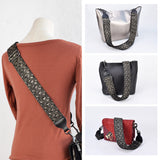 CLOUDMUSIC Banjo Strap Guitar Strap For Handbag Purse Jacquard Woven With Leather Ends And Metal Clips(Shiny Triangle)