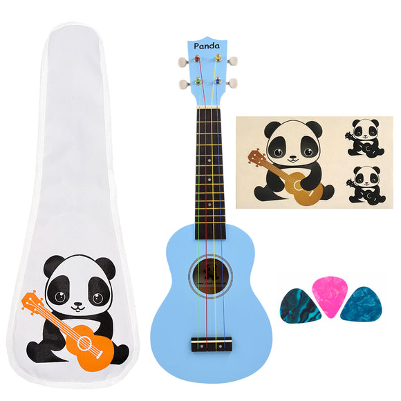 CLOUDMUSIC Panda Soprano Ukulele Prince Royalblue With Aquila Educational Color Strings New Nylgut Strings for Kids Beginner (Prince Royalblue)