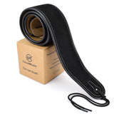 CLOUDMUSIC Guitar Strap Leather Guitar Strap Black For Acoustic Guitar Classical Guitar Electric Guitar Bass