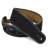 CLOUDMUSIC Guitar Strap Leather Guitar Strap Black For Acoustic Guitar Classical Guitar Electric Guitar Bass