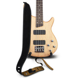 CLOUDMUSIC Guitar Strap Leather Guitar Strap Black For Acoustic Guitar Classical Guitar Electric Guitar Bass
