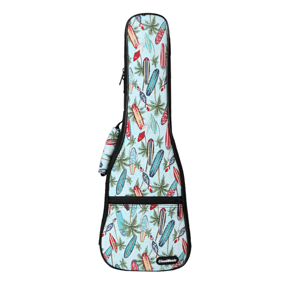 CLOUDMUSIC Plant Flower Hawaiian Ukulele Bag Ukulele Case (Sailboard and Palm)