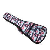 CLOUDMUSIC Colorful Cute Animals Pattern Hawaiian Ukulele Bag Ukulele Case ( Elephants In Love Dark Blue)