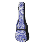 CLOUDMUSIC Plant Flower Series Hawaiian Ukulele Case Ukulele Bag (Paisley Pattern In Blue)