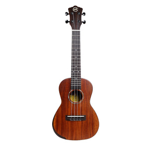 CLOUDMUSIC Solid Koa Concert Ukulele With Aquila Strings Hawaiian Palm Tree Ukulele Case Ukulele Strap Ukulele Felt Picks