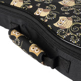 CLOUDMUSIC Colorful Cute Animals Pattern Hawaiian Ukulele Bag Ukulele Case (Owl In Black)