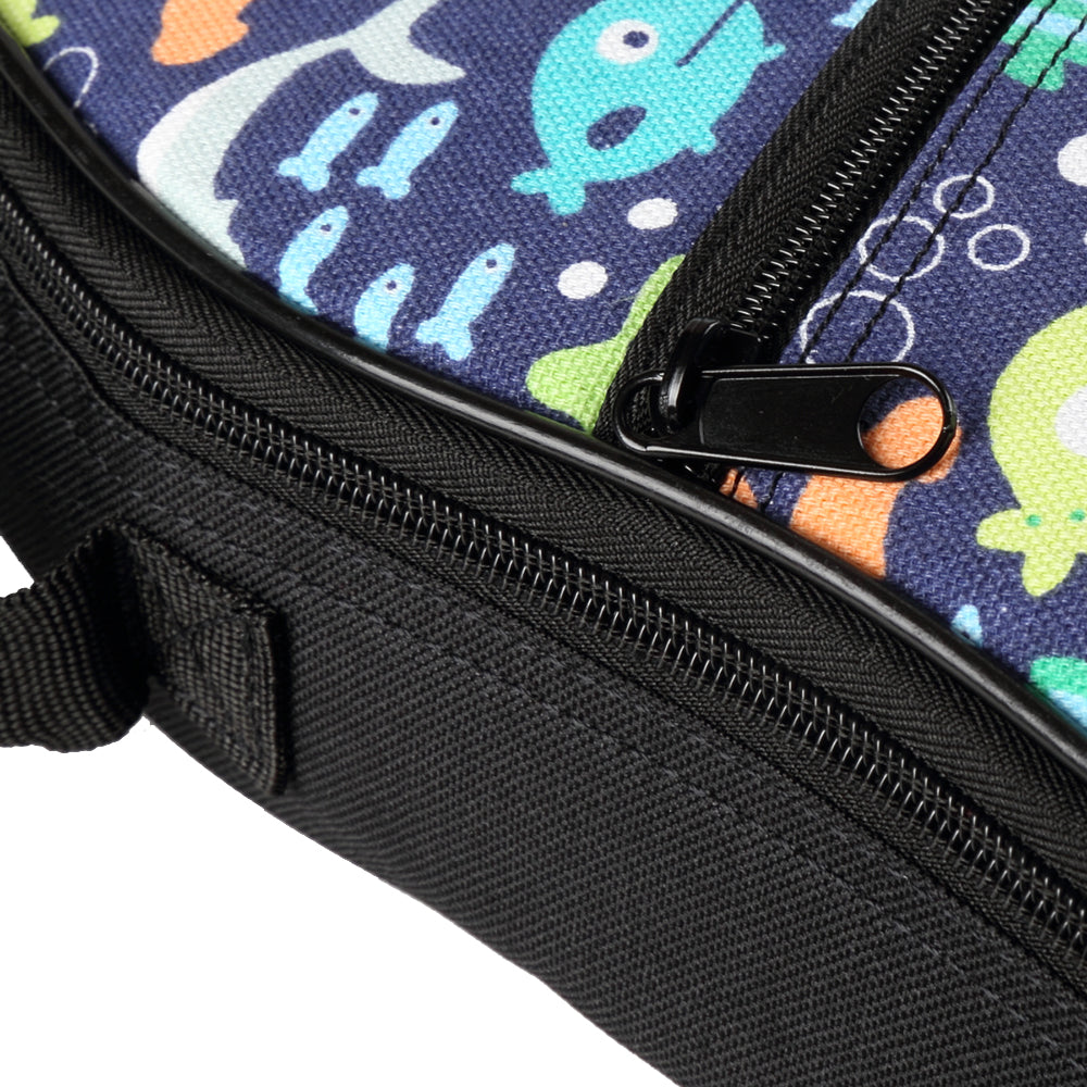 CLOUDMUSIC Blue Ocean Ukulele Case Ukulele Backpack for Kids (Fish In