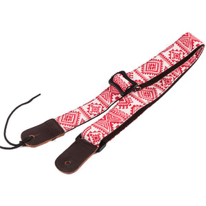 CLOUDMUSIC Ukulele Case and Matched Strap Series (Strap, Christmas Red Pattern)
