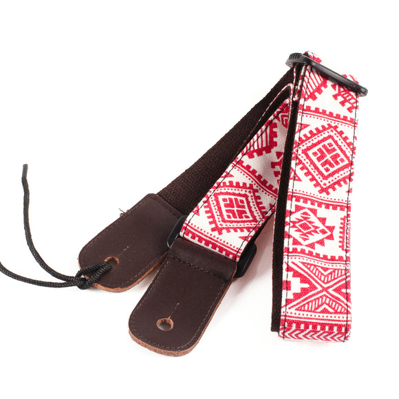 CLOUDMUSIC Ukulele Case and Matched Strap Series (Strap, Christmas Red Pattern)