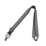 CLOUDMUSIC Colorful Hawaiian Jacquard Woven J Hook Clip On Ukulele Strap Ukulele Belt For Soprano Concert Tenor Ukulele (Pink Flowers)