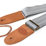 CLOUDMUSIC Guitar Strap Seat Belt Acoustic Electric Bass Guitar Strap With Leather Ends Guitar Picks Free (Grey)