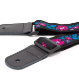 CLOUDMUSIC Ukulele Strap Jacquard Floral Strap For Soprano Concert Tenor Baritone (Blue)