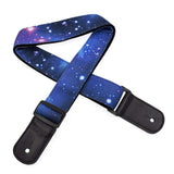 CLOUDMUSIC Strap Starry Night Purple Blue Starry Sky Galaxy Pattern (Blue Starry Ukulele Strap)