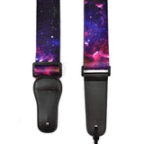 CLOUDMUSIC Strap Starry Night Purple Blue Starry Sky Galaxy Pattern (Purple Galaxy Guitar Strap)