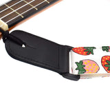 CLOUDMUSIC Ukulele Strap For Ukulele Soprano Concert Tenor Baritone Hawaii Summer Beach Tropical Fruits (Strawberry)