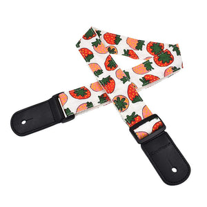 CLOUDMUSIC Ukulele Strap For Ukulele Soprano Concert Tenor Baritone Hawaii Summer Beach Tropical Fruits (Strawberry)