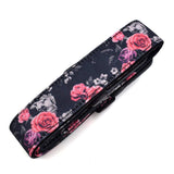 CLOUDMUSIC Ukulele Strap Hawaiian Hibiscus Roses Floral Strap For Soprano Concert Tenor Baritone (Red Purple Roses)