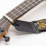 CLOUDMUSIC Ukulele Strap Vintage Pattern Ukulele Shoulder Strap (Roses Floral)