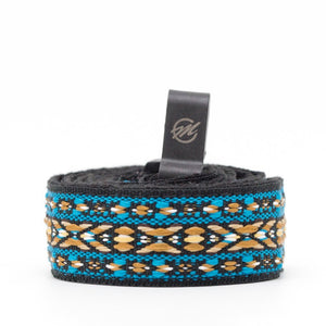 CLOUDMUSIC Colorful Hawaiian Jacquard Woven J Hook Clip On Ukulele Strap Ukulele Belt For Soprano Concert Tenor Ukulele (Blue Belt Strip)