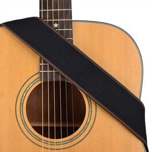 CLOUDMUSIC Guitar Strap For Kids Guitar Acoustic Guitar Bass (Solid Black)