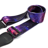 CLOUDMUSIC Strap Starry Night Purple Blue Starry Sky Galaxy Pattern (Purple Galaxy Guitar Strap)
