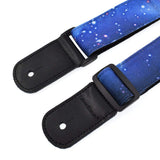 CLOUDMUSIC Strap Starry Night Purple Blue Starry Sky Galaxy Pattern (Blue Starry Ukulele Strap)