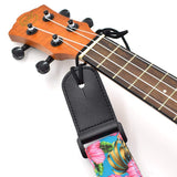 CLOUDMUSIC Ukulele Strap Hawaiian Hibiscus Roses Floral Strap For Soprano Concert Tenor Baritone (Hibiscus In Blue)