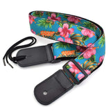 CLOUDMUSIC Ukulele Strap Hawaiian Hibiscus Roses Floral Strap For Soprano Concert Tenor Baritone (Hibiscus In Blue)