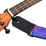 CLOUDMUSIC Strap Starry Night Purple Blue Starry Sky Galaxy Pattern (Blue Starry Ukulele Strap)