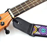 CLOUDMUSIC Jacquard Weave Style Hawaiian Ukulele Strap (Diamond Floral Shape)