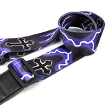 CLOUDMUSIC Guitar Strap Polyester Printing Blue Red Purple Guitar Strap For Kids Guitar Acoustic Guitar Bass Electric (Lightning Cross)