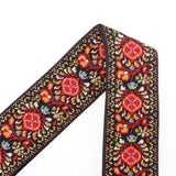 CLOUDMUSIC Guitar Strap Jacquard Weave Strap With Leather Ends Vintage Classical Pattern Design With Guitar Picks