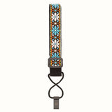 CLOUDMUSIC Colorful Hawaiian Jacquard Woven J Hook Clip On Ukulele Strap Ukulele Belt For Soprano Concert Tenor Ukulele (Blue White Flower)