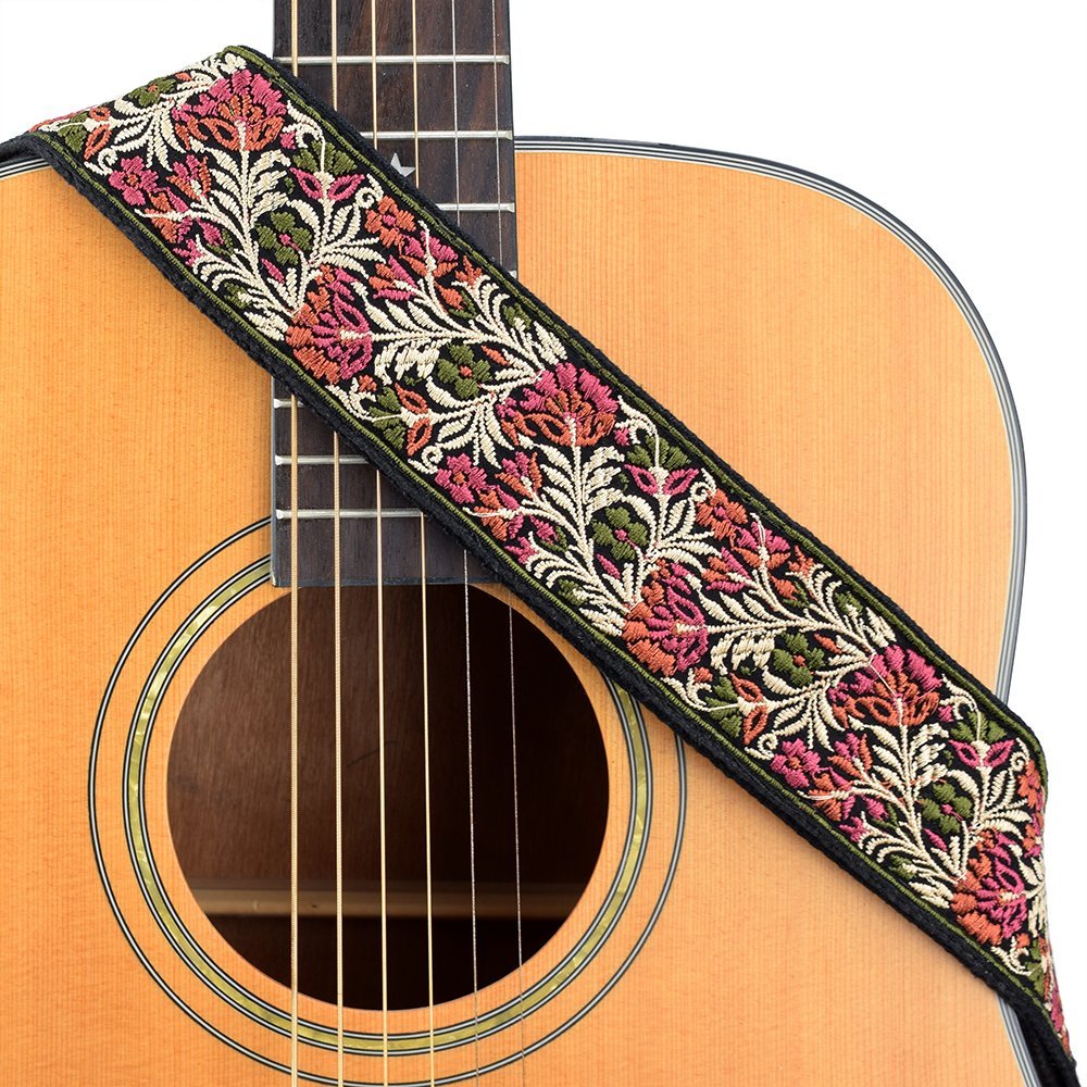 CLOUDMUSIC Guitar Strap Jacquard Weave Strap With Leather CLOUDMUSIC Guitar Strap Jacquard Weave Strap With Leather