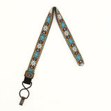 CLOUDMUSIC Colorful Hawaiian Jacquard Woven J Hook Clip On Ukulele Strap Ukulele Belt For Soprano Concert Tenor Ukulele (Blue White Flower)