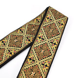 CLOUDMUSIC Guitar Strap Jacquard Weave Strap With Leather Ends Vintage Classical Pattern Design Guitar Picks Free (Vintage Embroidery 1