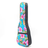 CLOUDMUSIC Hawaiian Hibiscus and Palm Ukulele Case Ukulele Backpack (Hawaii Hibiscus and Palm In Light Blue)