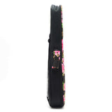 CLOUDMUSIC Hawaiian Floral Ukulele Case Hawaii Hibiscus and Palm (black)