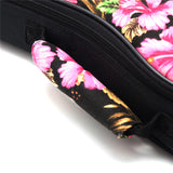 CLOUDMUSIC Hawaiian Floral Ukulele Case Hawaii Hibiscus and Palm (black)