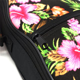 CLOUDMUSIC Hawaiian Floral Ukulele Case Hawaii Hibiscus and Palm (black)