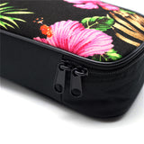 CLOUDMUSIC Hawaiian Floral Ukulele Case Hawaii Hibiscus and Palm (black)