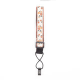 CLOUDMUSIC Ukulele Strap Button Free Hawaiian Floral Ukulele Strap with Hook Clip On For Soprano Concert Tenor Ukulele (Orange Flowers In Breige)