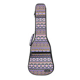 CLOUDMUSIC Hawaii Vintage Ukulele Case Purple Ukulele Backpack With Adjustable Ukulele Strap(National Purple pink yellow)